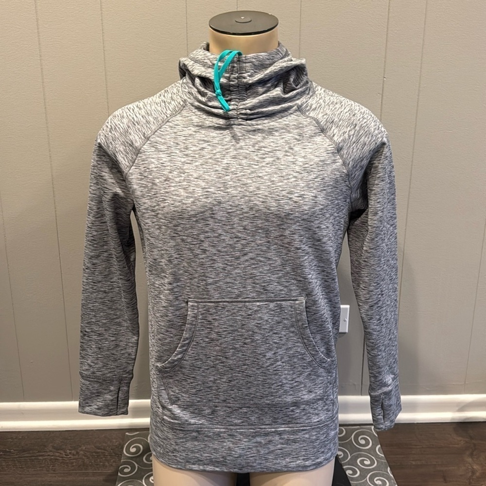 Calvin Klein Performance Small Hoodie Sweater Ruched Neck with Drawstring Pocket